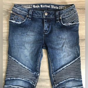 Rock Revival Moto Nelrose  Skinny Jeans